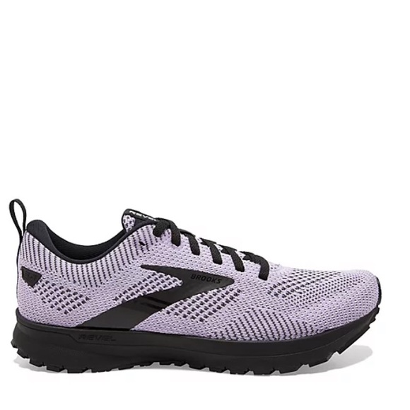Brooks Shoes - BROOKS WOMENS REVEL 5 RUNNING SHOE - BLACK/PURPLE Size 10
